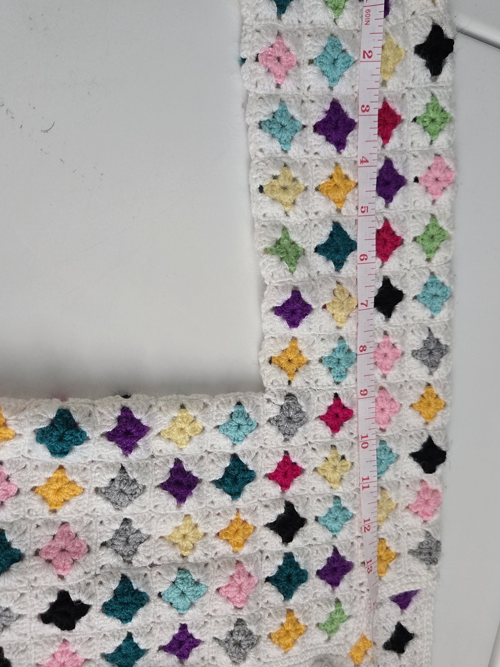 Vintage Handmade Crochet Granny Square Cardigan Kids Girls 4T Owl Buttons Boho - Picture 10 of 10